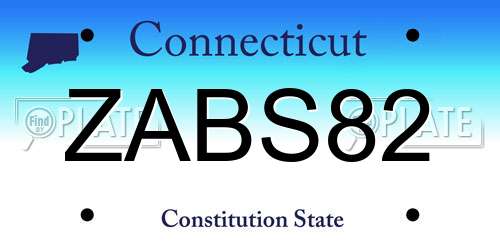 ZABS82 Connecticut License Plate