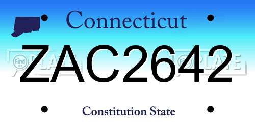 ZAC2642 Connecticut License Plate