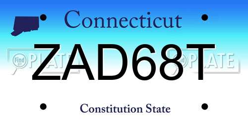 ZAD68T Connecticut License Plate