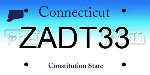 ZADT33 Connecticut License Plate