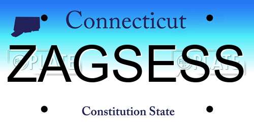 ZAGSESS Connecticut License Plate