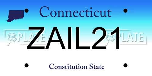 ZAIL21 Connecticut License Plate