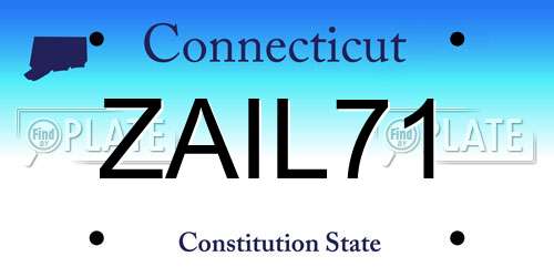 ZAIL71 Connecticut License Plate