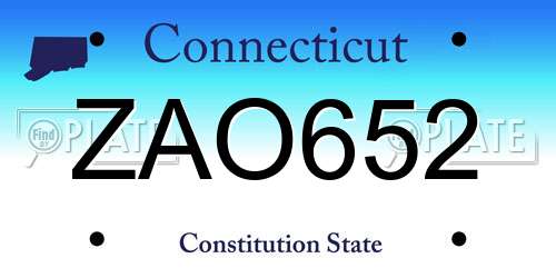 ZAO652 Connecticut License Plate