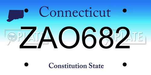 ZAO682 Connecticut License Plate