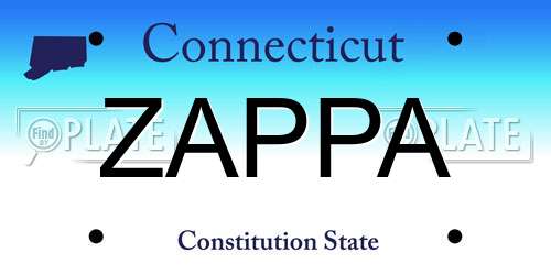 ZAPPA Connecticut License Plate