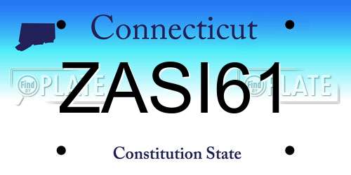 ZASI61 Connecticut License Plate