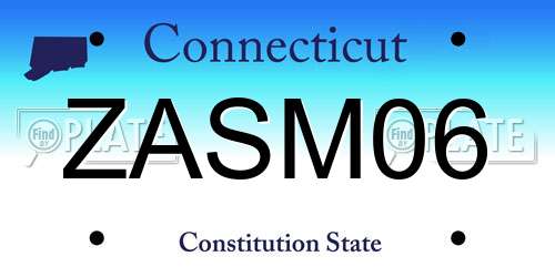 ZASM06 Connecticut License Plate