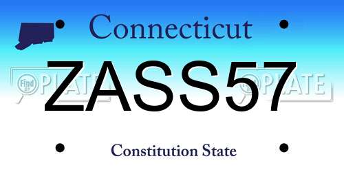 ZASS57 Connecticut License Plate