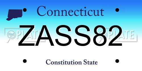 ZASS82 Connecticut License Plate