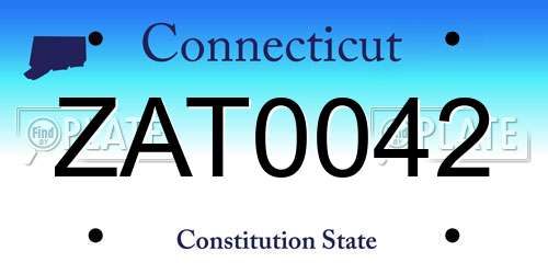 ZAT0042 Connecticut License Plate