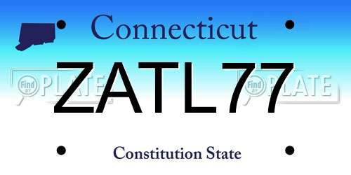 ZATL77 Connecticut License Plate