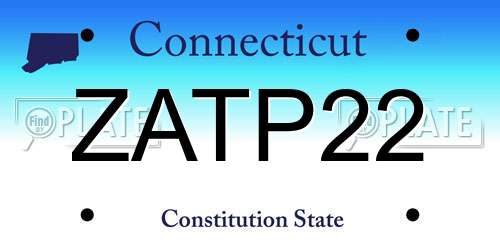ZATP22 Connecticut License Plate