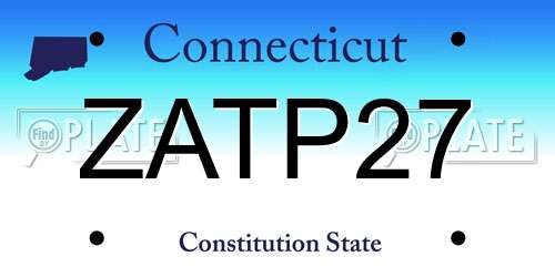 ZATP27 Connecticut License Plate