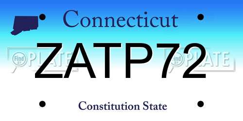 ZATP72 Connecticut License Plate