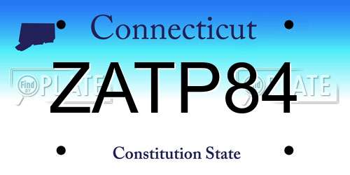 ZATP84 Connecticut License Plate