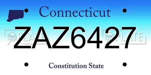 ZAZ6427 Connecticut License Plate