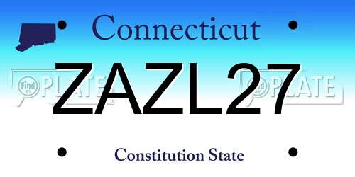 ZAZL27 Connecticut License Plate