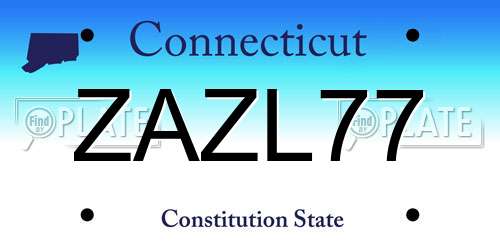 ZAZL77 Connecticut License Plate