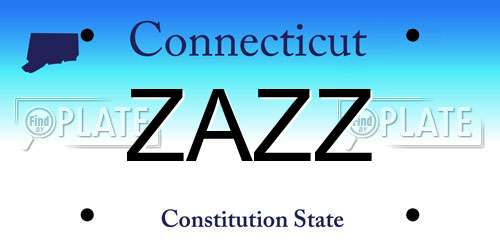 ZAZZ Connecticut License Plate