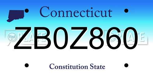 ZB0Z860 Connecticut License Plate