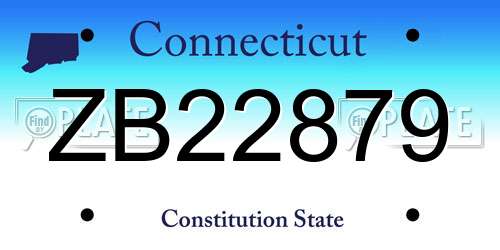 ZB22879 Connecticut License Plate