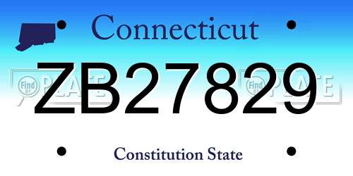 ZB27829 Connecticut License Plate