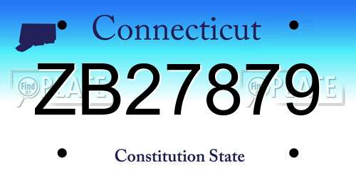 ZB27879 Connecticut License Plate