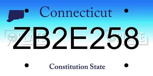 ZB2E258 Connecticut License Plate
