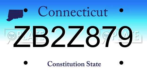 ZB2Z879 Connecticut License Plate