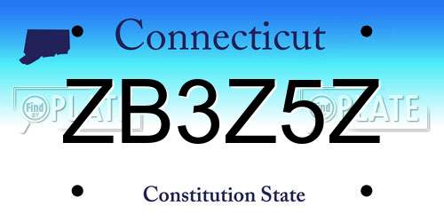 ZB3Z5Z Connecticut License Plate