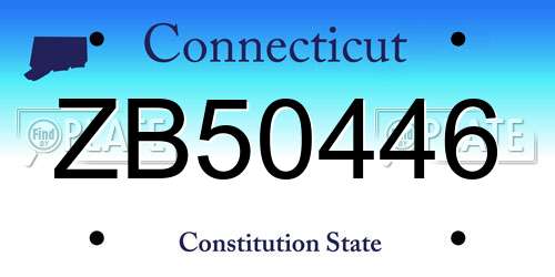 ZB50446 Connecticut License Plate