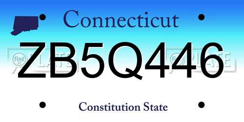 ZB5Q446 Connecticut License Plate