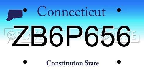ZB6P656 Connecticut License Plate