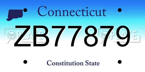 ZB77879 Connecticut License Plate