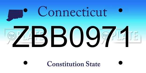 ZBB0971 Connecticut License Plate