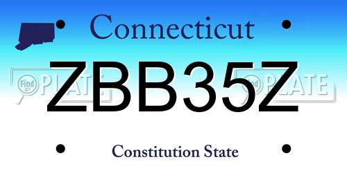 ZBB35Z Connecticut License Plate