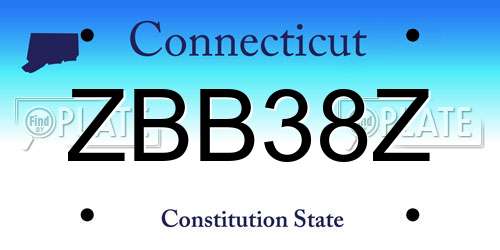ZBB38Z Connecticut License Plate