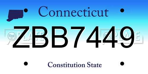 ZBB7449 Connecticut License Plate