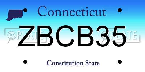 ZBCB35 Connecticut License Plate