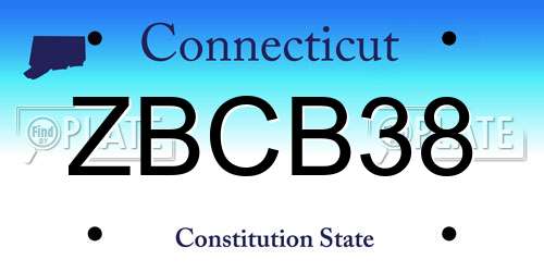 ZBCB38 Connecticut License Plate