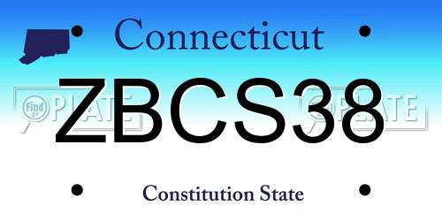 ZBCS38 Connecticut License Plate