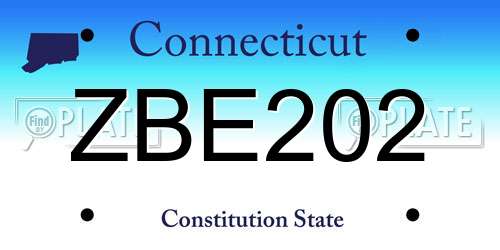 ZBE202 Connecticut License Plate
