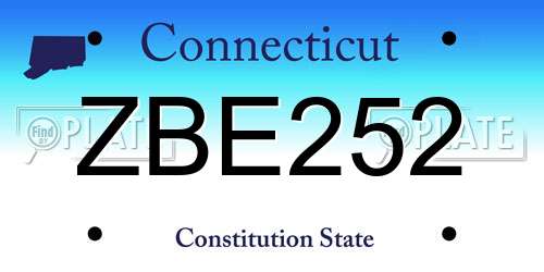ZBE252 Connecticut License Plate