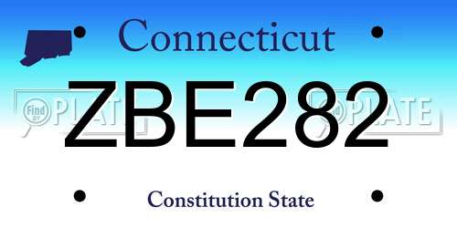 ZBE282 Connecticut License Plate