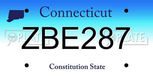 ZBE287 Connecticut License Plate