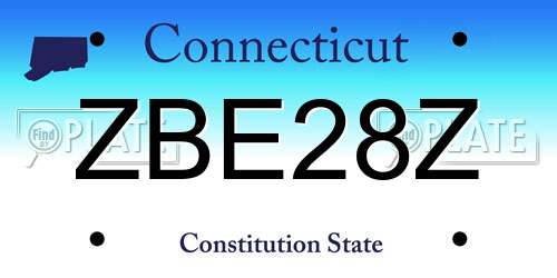 ZBE28Z Connecticut License Plate