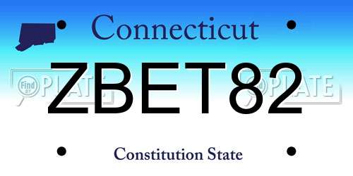 ZBET82 Connecticut License Plate