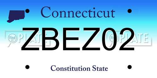 ZBEZ02 Connecticut License Plate