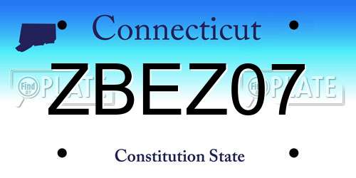 ZBEZ07 Connecticut License Plate